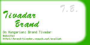 tivadar brand business card